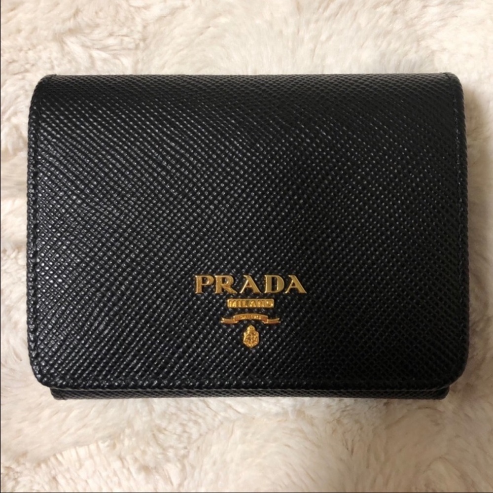 Black Prada Trifold Wallet